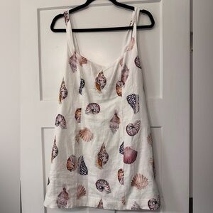 Show Me Your MuMu Linen White Seashell Mini Dress M NEW